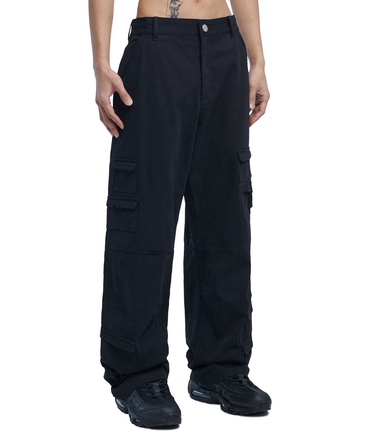 노매뉴얼(NOMANUAL) UTILITY CARGO PANTS - WASHED BLACK