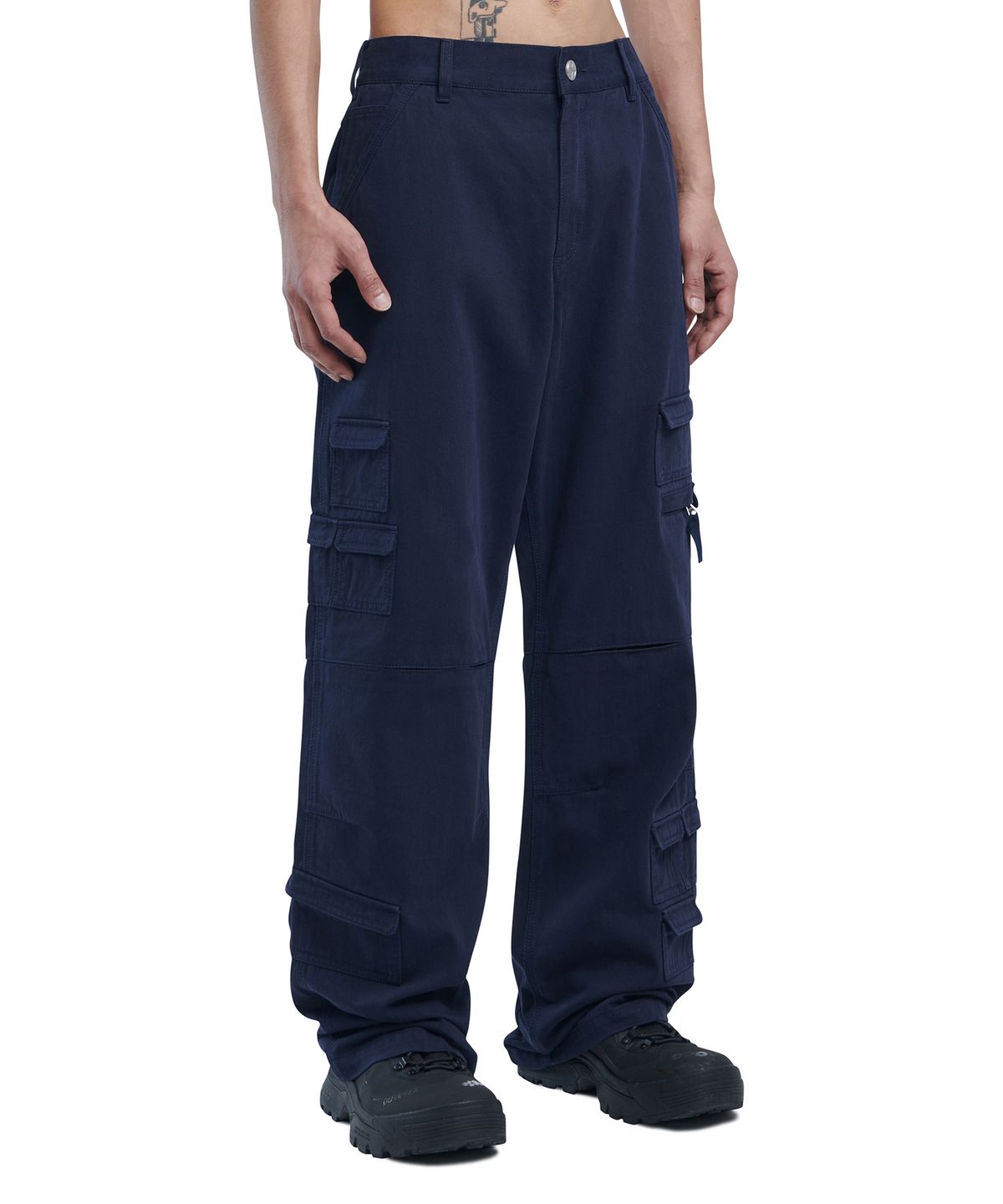 노매뉴얼(NOMANUAL) UTILITY CARGO PANTS - WASHED NAVY