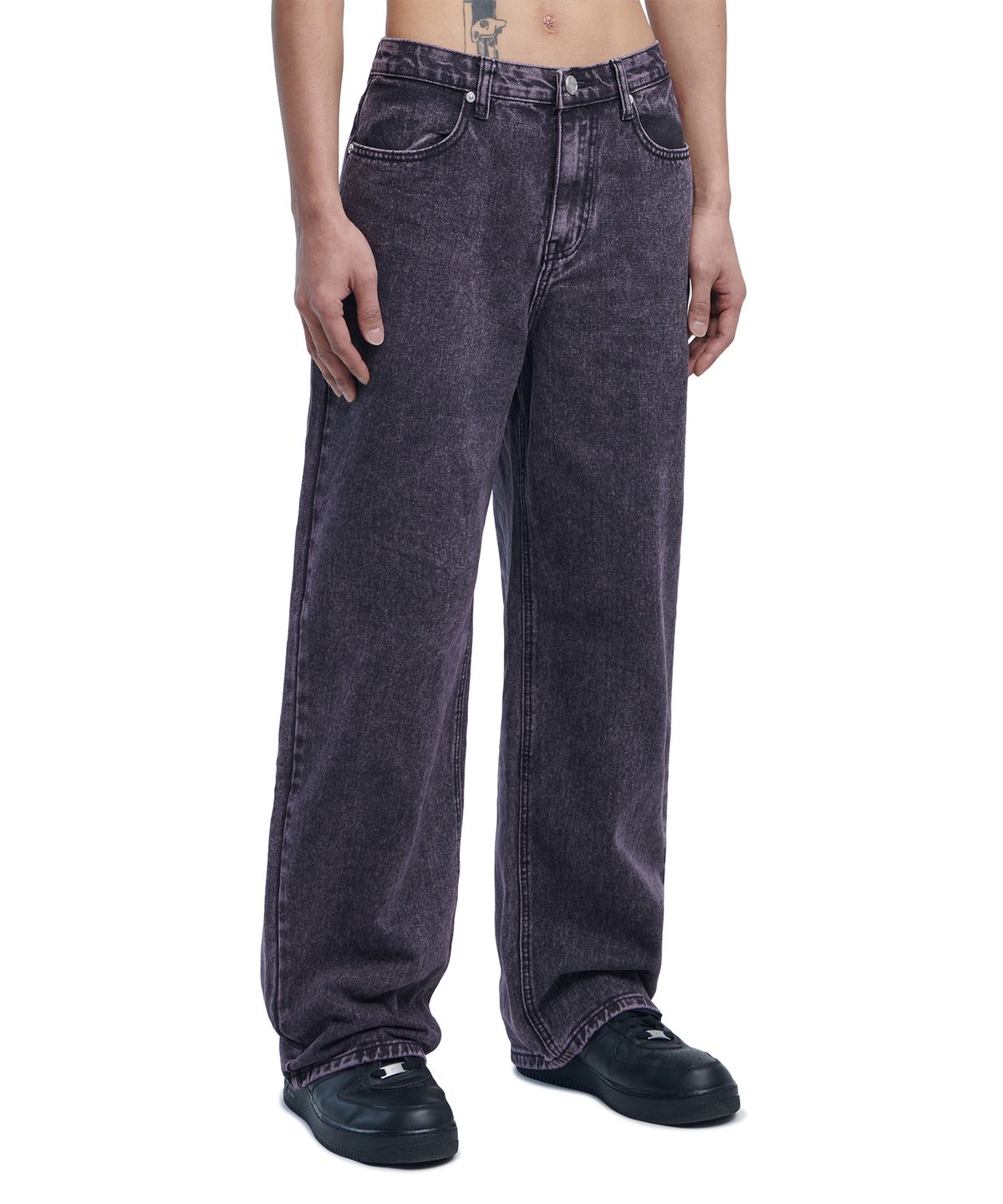 노매뉴얼(NOMANUAL) SEMIWIDE DENIM PANTS - DEEP PURPLE