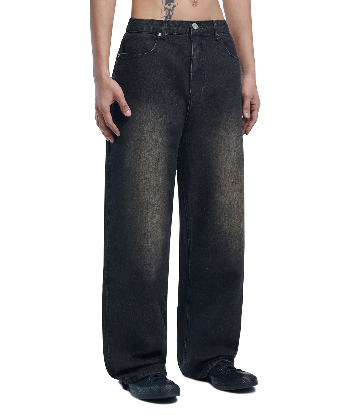 노매뉴얼(NOMANUAL) WASHED DENIM PANTS - BROWN