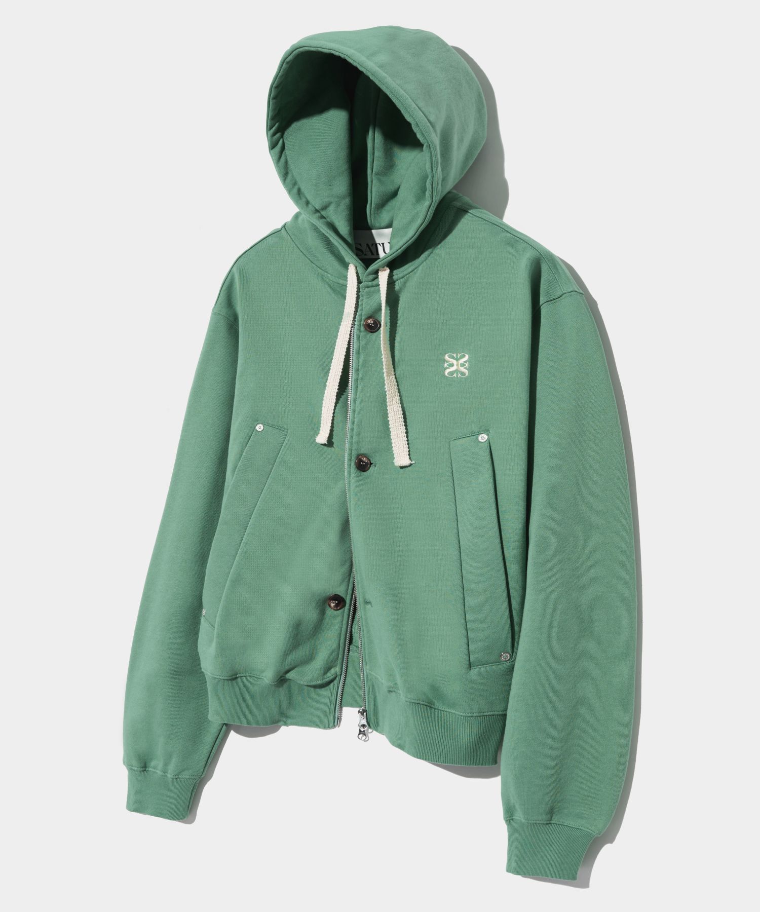 ★SATUR★ Theo Cotton All Day Hoodie Zip-Up Sage Green MUSINSA | SATUR Theo Cotton All Day Hooded Zip-Up Sage Green