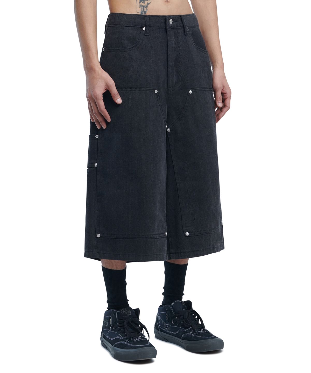 노매뉴얼(NOMANUAL) C.D.L BERMUDA PANTS - WASHED BLACK