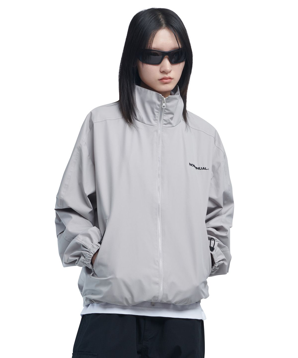 노매뉴얼(NOMANUAL) PENON TRACK TOP - WARM GRAY