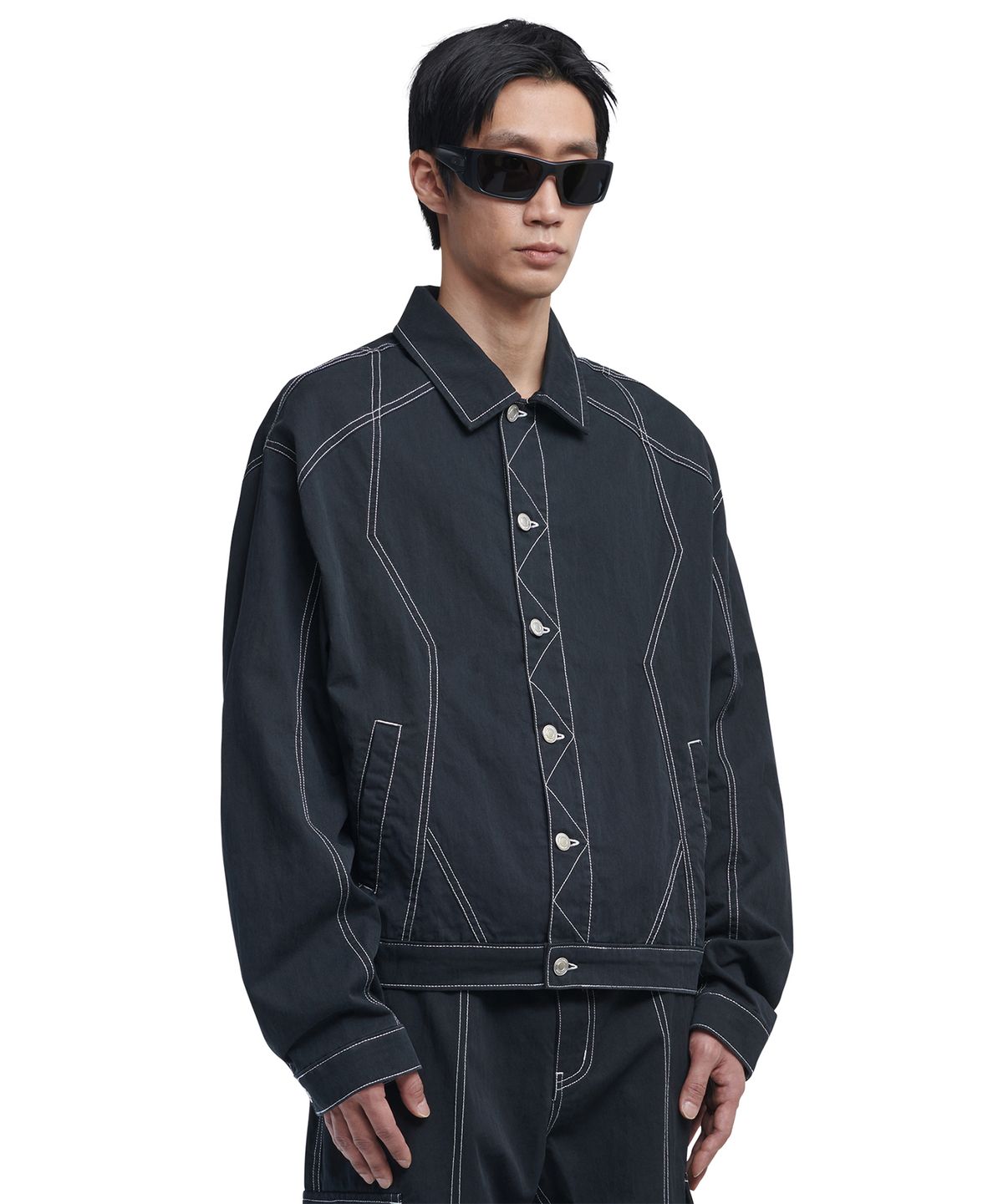 노매뉴얼(NOMANUAL) S.N WORK JACKET - BLACK