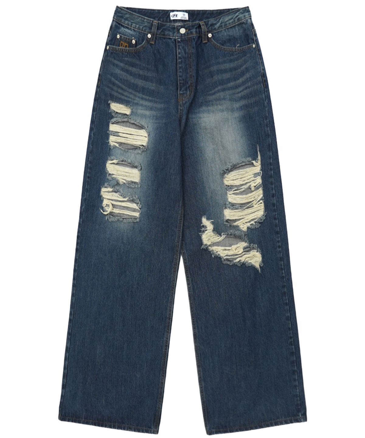 락케이크(ROCKCAKE) Faye Damage Jeans - Blue