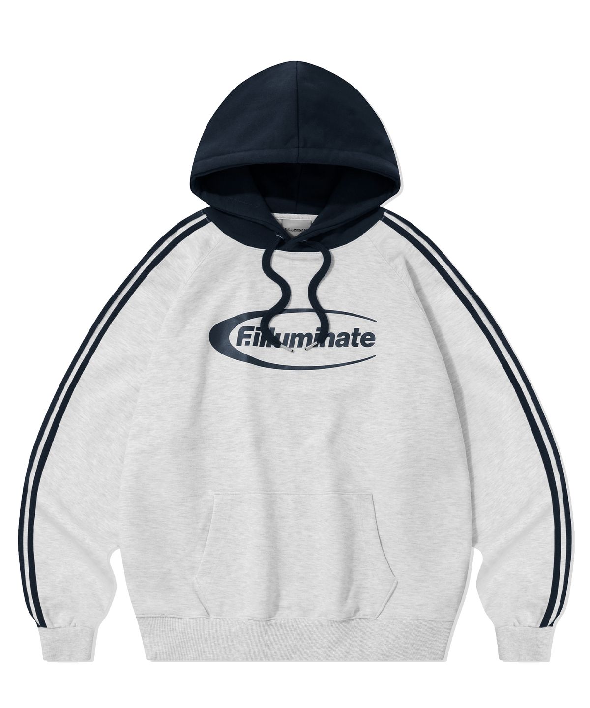 필루미네이트(FILLUMINATE) 사이드 라인 래글런 후디-라이트그레이