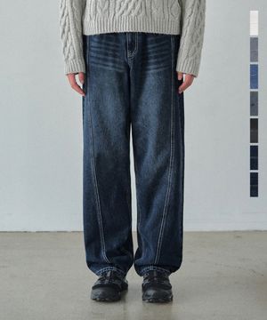 데님 커브드 와이드 팬츠 7COLOR COOSPT214