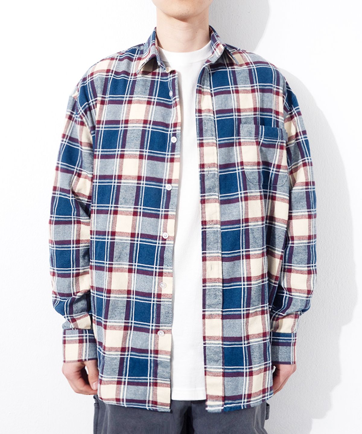 큐티에잇 가먼츠(QT8 GARMENTS) BN Rustic Check Shirt (Blue)