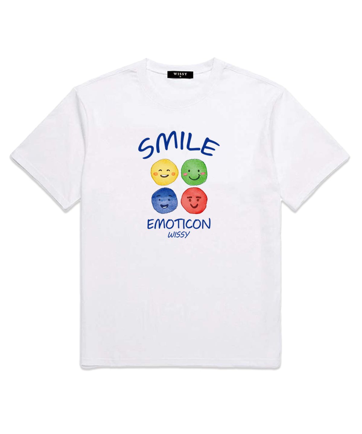 위씨(WISSY) Smile Emoticon 반팔티셔츠 (WS007) 화이트
