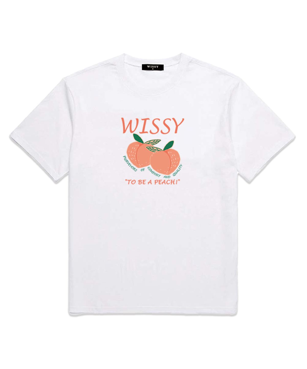위씨(WISSY) Peach Logo 반팔티셔츠 (WS008) 화이트
