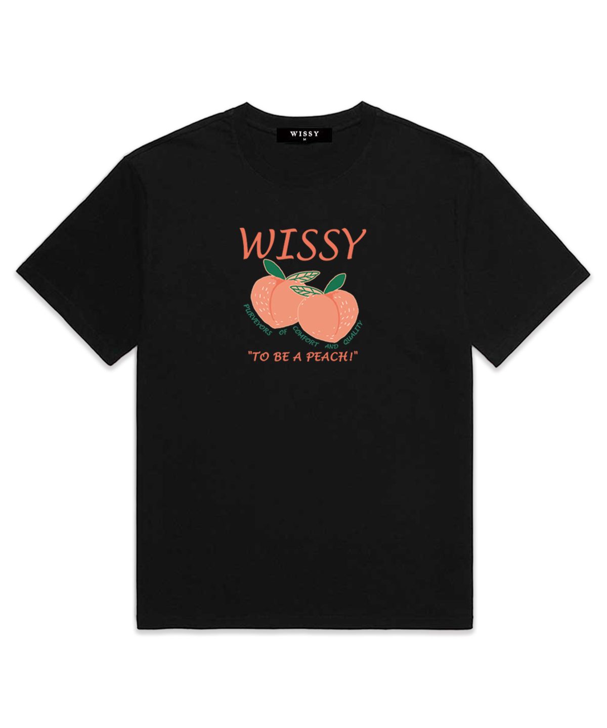 위씨(WISSY) Peach Logo 반팔티셔츠 (WS008) 블랙