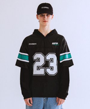 OC Football Layered Hoodie Jersey (Black)