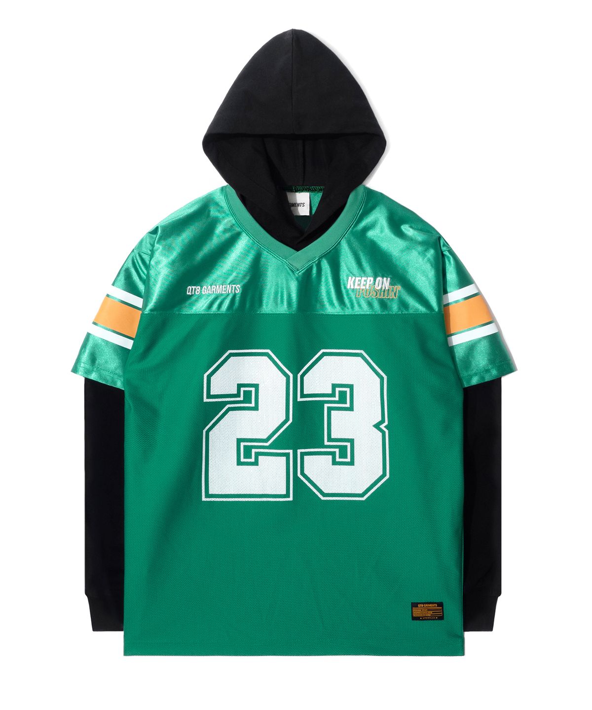 큐티에잇 가먼츠(QT8 GARMENTS) OC Football Layered Hoodie Jersey (Green)