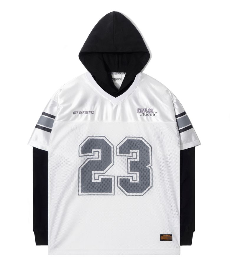 OC Football Layered Hoodie Jersey (Ivory)