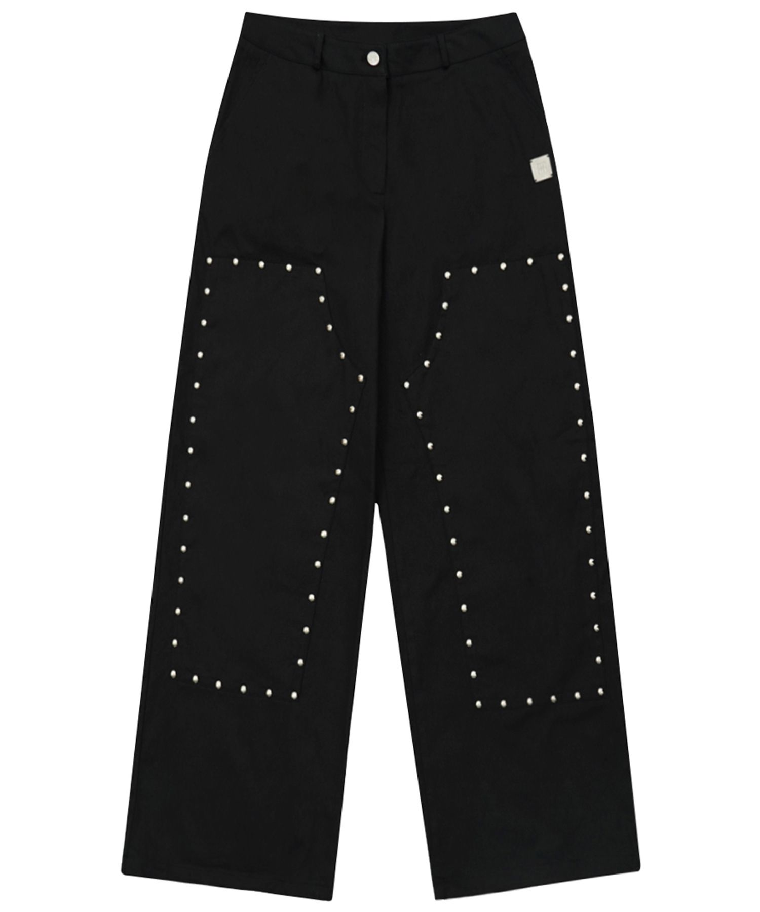 ◆ROCKCAKE◆ Pocket Studded Pants Black MUSINSA | ROCKCAKE Studded Carpenter Pants - Black