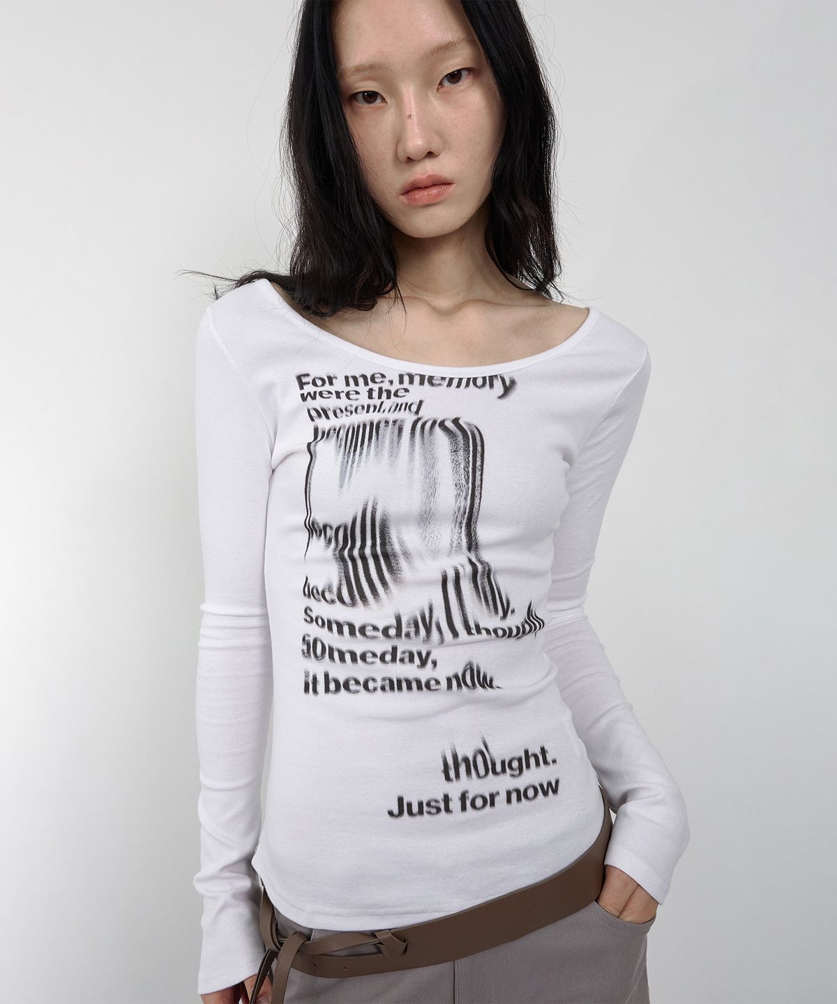 나체(NACHE) FLOW SLIM FIT LONG SLEEVE WHITE
