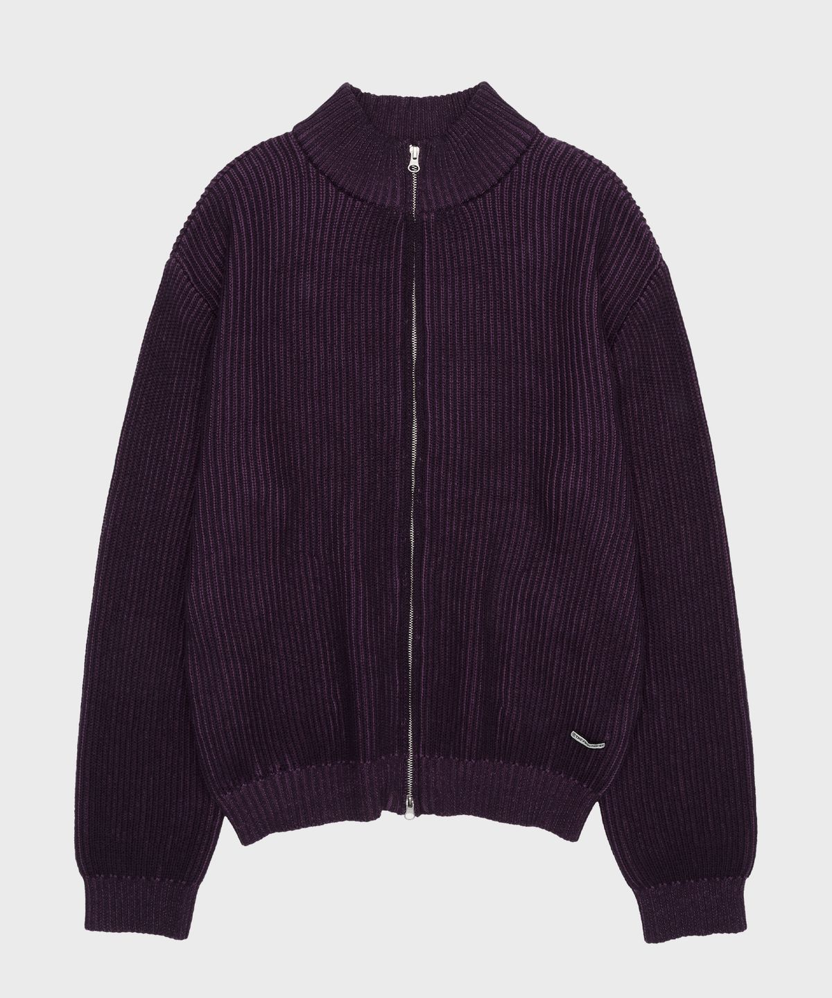더바이닐하우스(THEVINYLHOUSE) VERTICAL PATTERN CARDIGAN PURPLE (VH2ESUK680A)