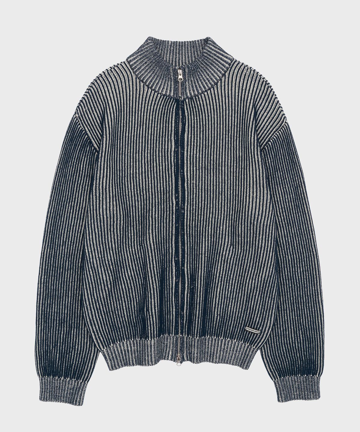 더바이닐하우스(THEVINYLHOUSE) VERTICAL PATTERN CARDIGAN BLUE (VH2ESUK680A)