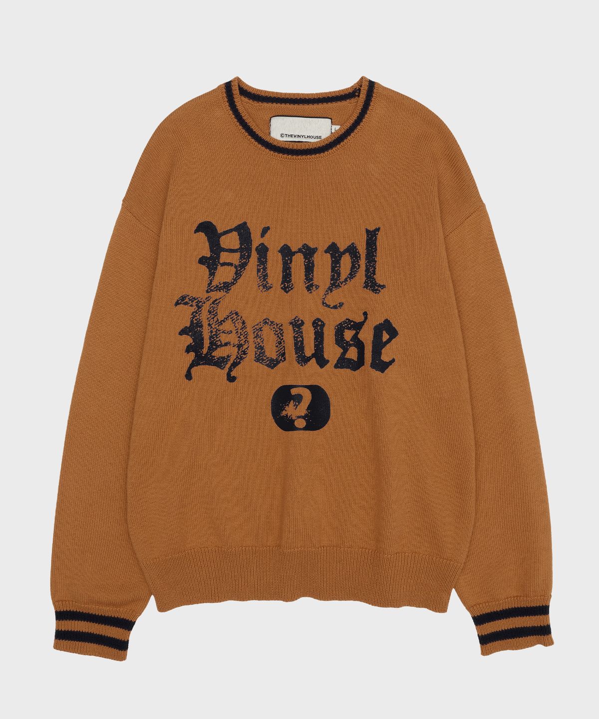 더바이닐하우스(THEVINYLHOUSE) QUESTION MARK SWEATER ORANGE (VH2ESUK600A)