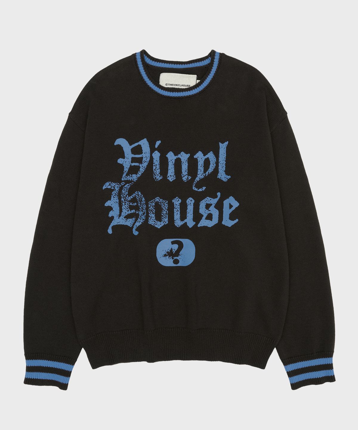 더바이닐하우스(THEVINYLHOUSE) QUESTION MARK SWEATER CHARCOAL (VH2ESUK600A)
