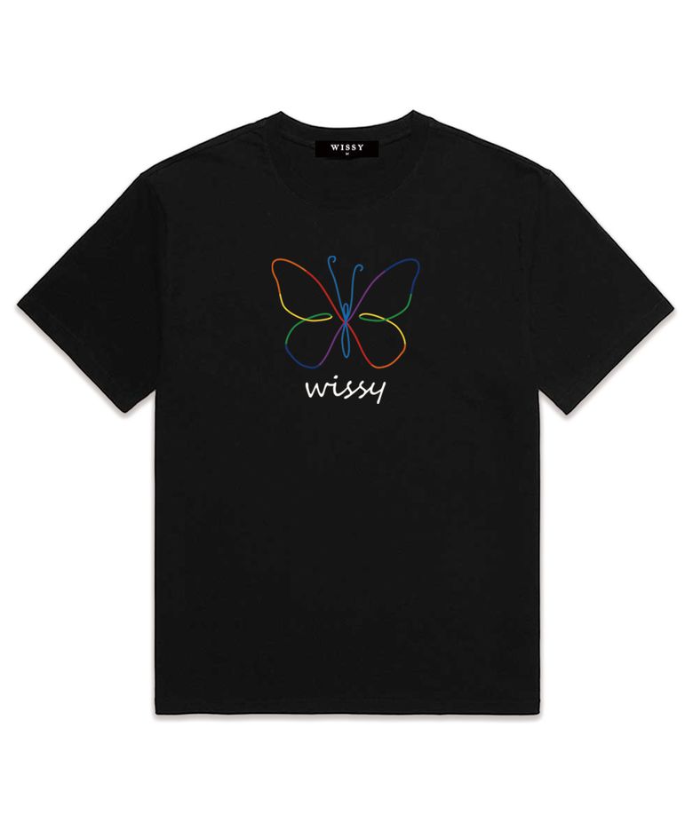[한정특가] Rainbow Butterfly 반팔티셔츠 (WS016) 블랙