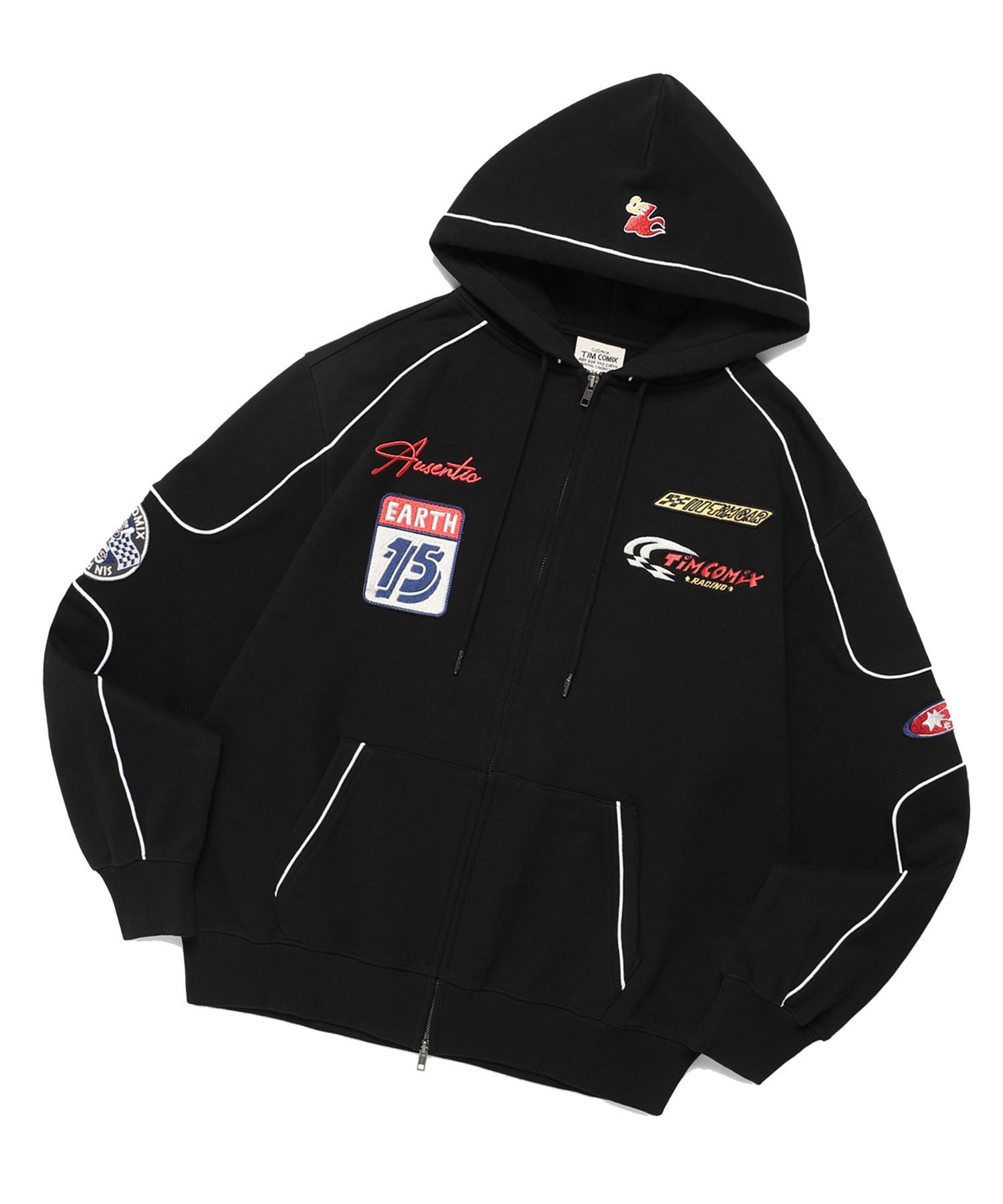 MUSINSA公式 | TIMCOMIX RACING WAPPEN HOODIE ZIP UP BLACK