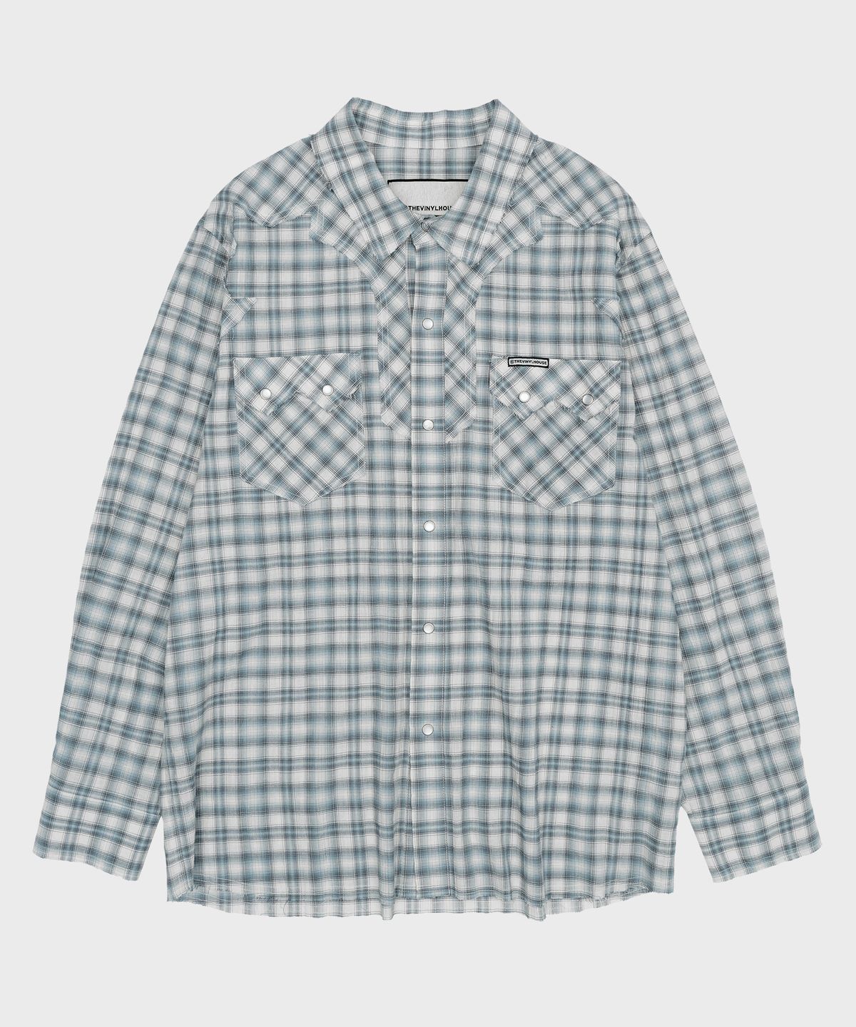 더바이닐하우스(THEVINYLHOUSE) WESTERN CHECK SHIRTS GREY (VH2ESUW321A)