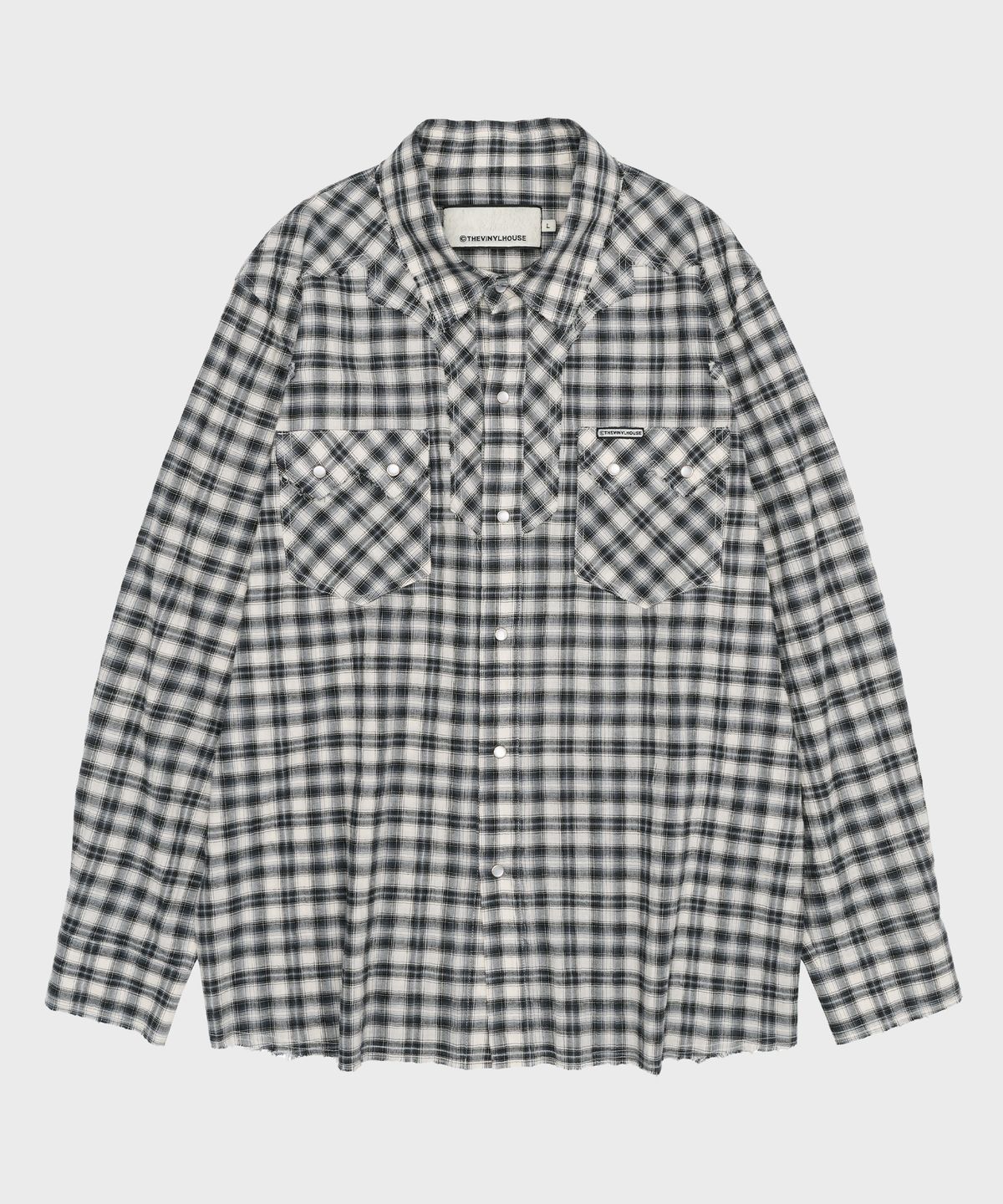 더바이닐하우스(THEVINYLHOUSE) WESTERN CHECK SHIRTS BLACK (VH2ESUW321A)