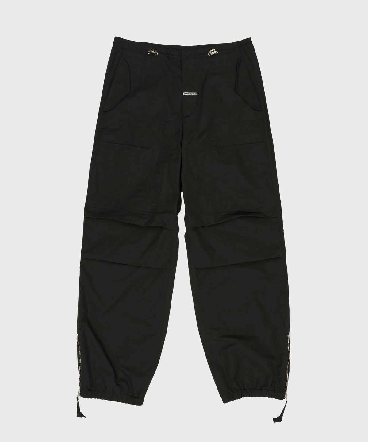 더바이닐하우스(THEVINYLHOUSE) SIDE ZIP PARACHUTE PANTS BLACK (VH2ESUPA11A)