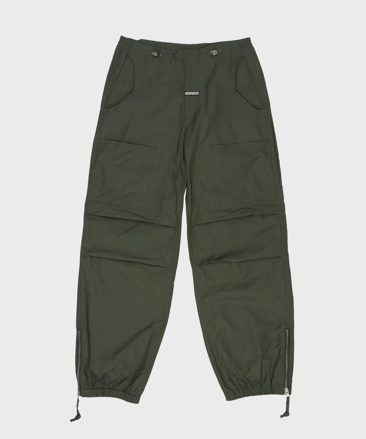 더바이닐하우스(THEVINYLHOUSE) SIDE ZIP PARACHUTE PANTS KHAKI (VH2ESUPA11A)