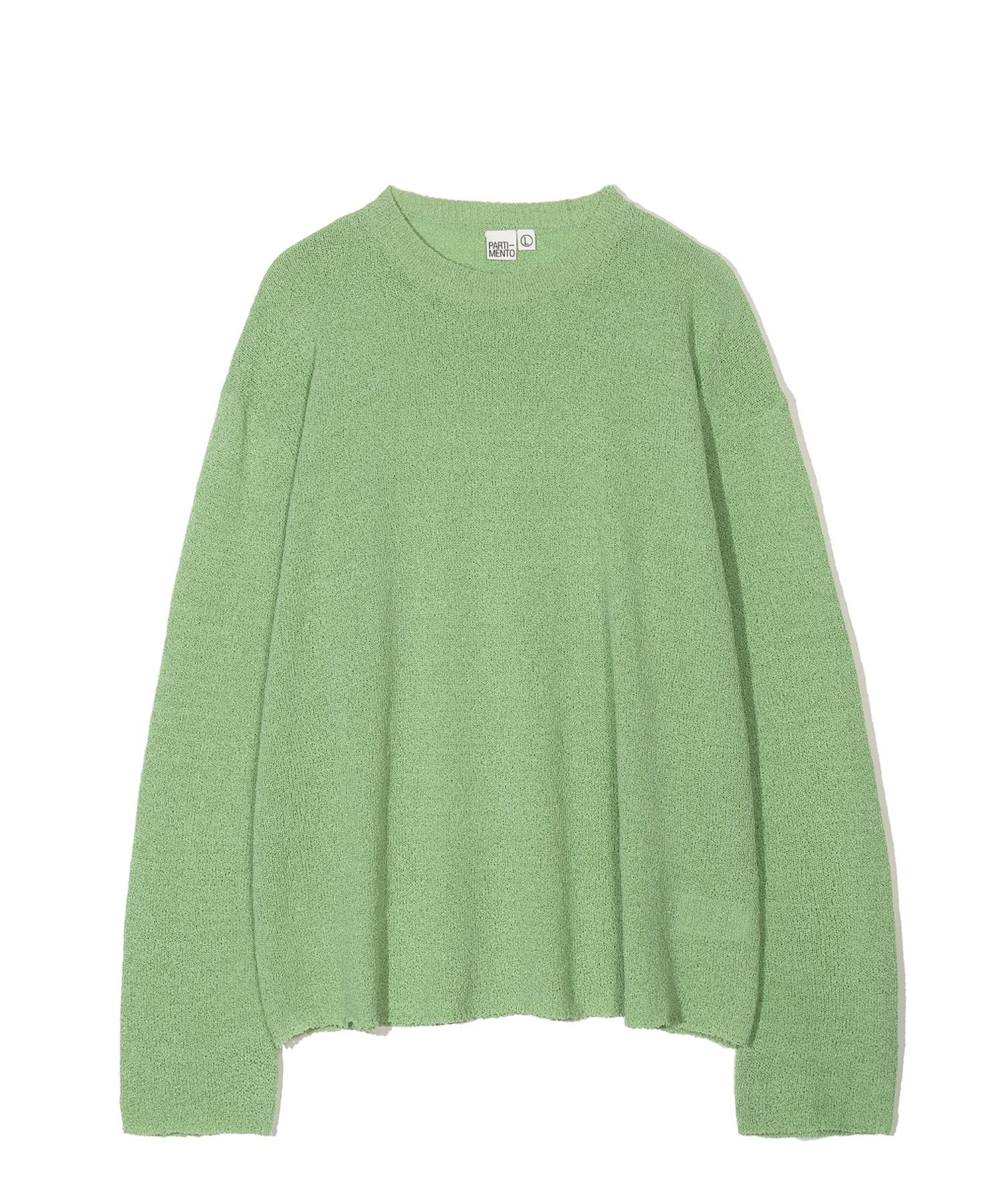 【PARTIMENTO】23ss Boucle Collar Half Knit MUSINSA | PARTIMENTO bouclé knit long sleeve mint green