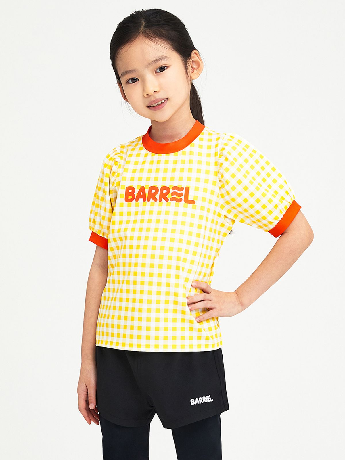 배럴(BARREL) 키즈 노티컬 퍼프 반팔 래쉬가드 옐로우 (B4SKWRG306YLW)