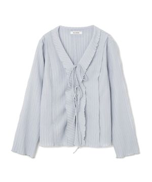 레이스 러플 블라우스 [스카이 블루]