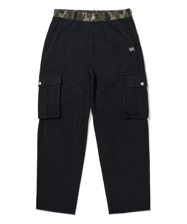 TAG BLOCK PANTS - BLACK
