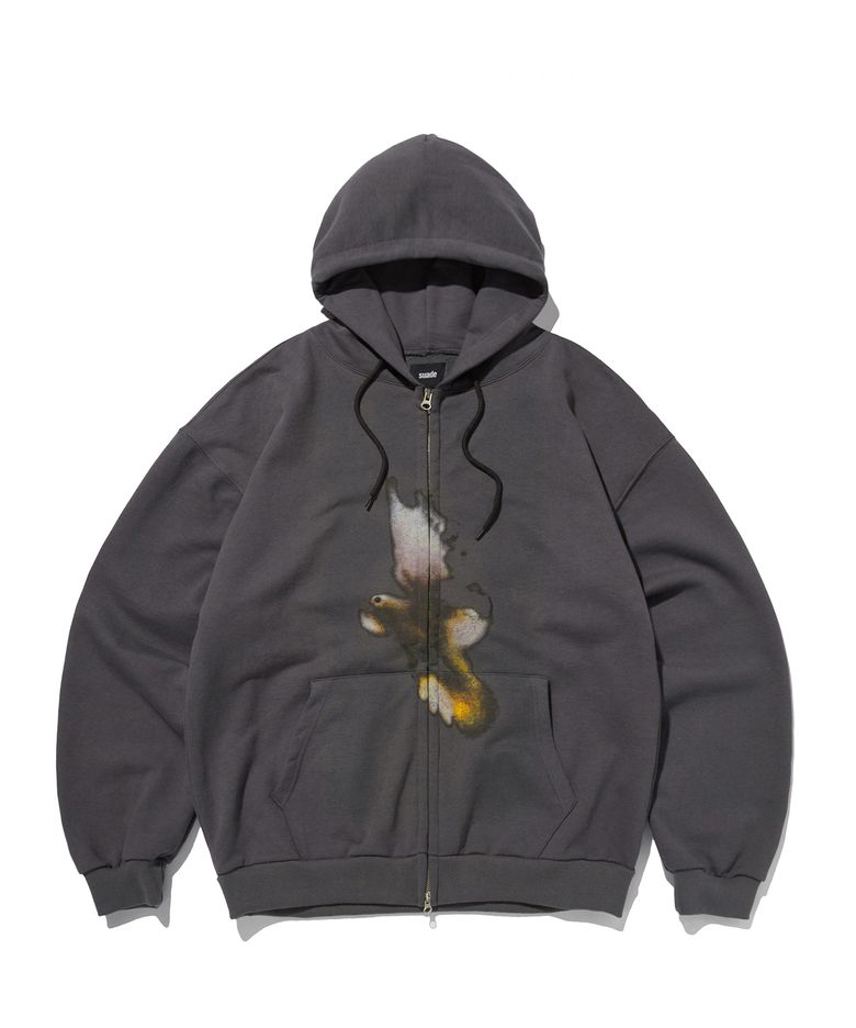 BIRD HOOD ZIP UP [CHARCOAL GRAY]