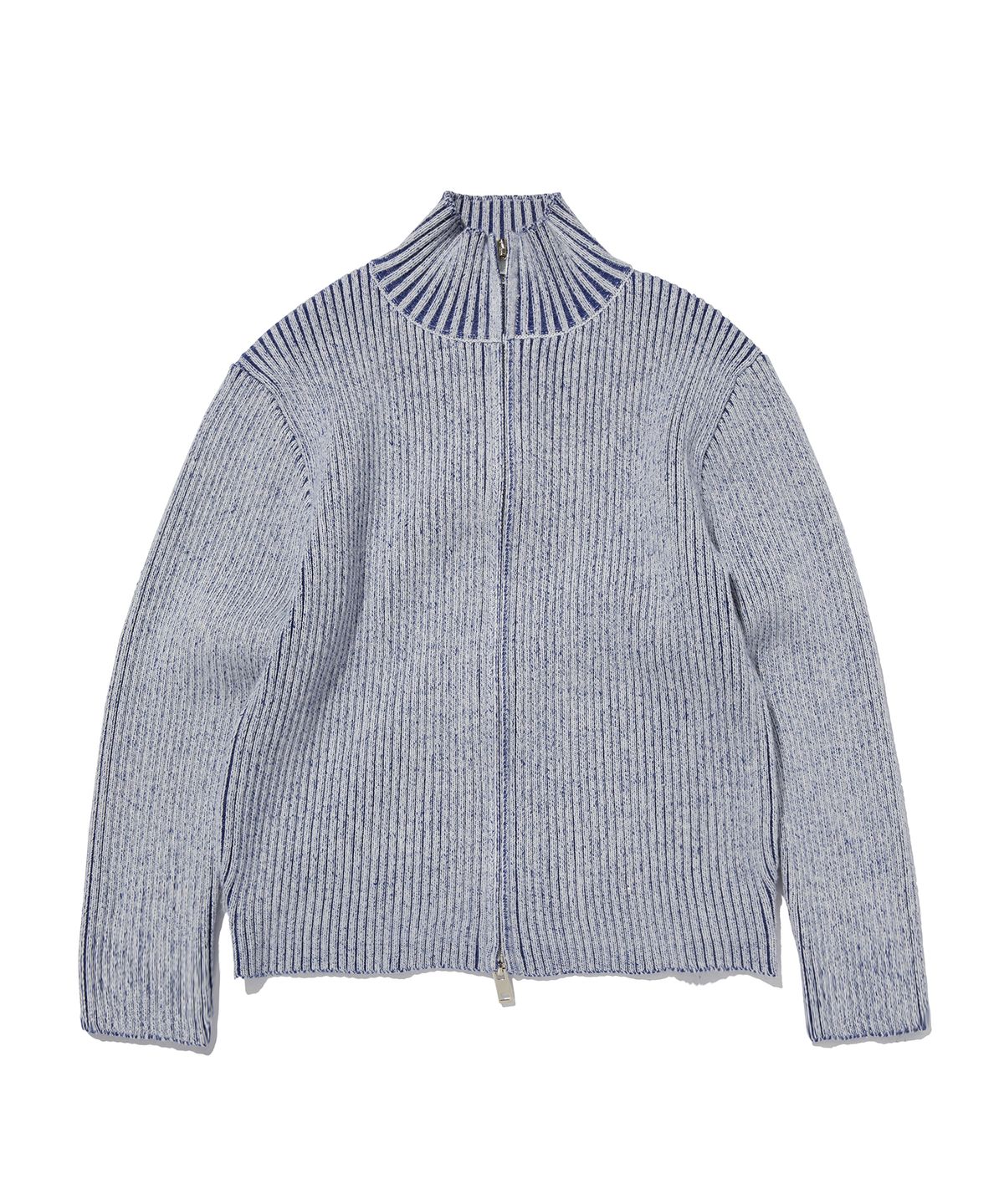 스웨이드(SUADE) FANCY CROP KNIT ZIP UP [BLUE]