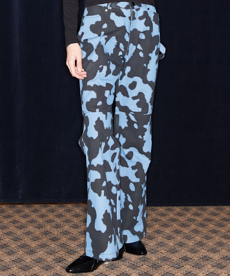 NM COW BOOTSCUT PANTS(BLUE)
