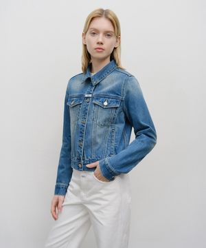 W DENIM TRUCKER JACKET blue
