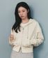 [고윤정 착장] W CLASSIC LOGO CROP HOODIE ZIPUP ivory