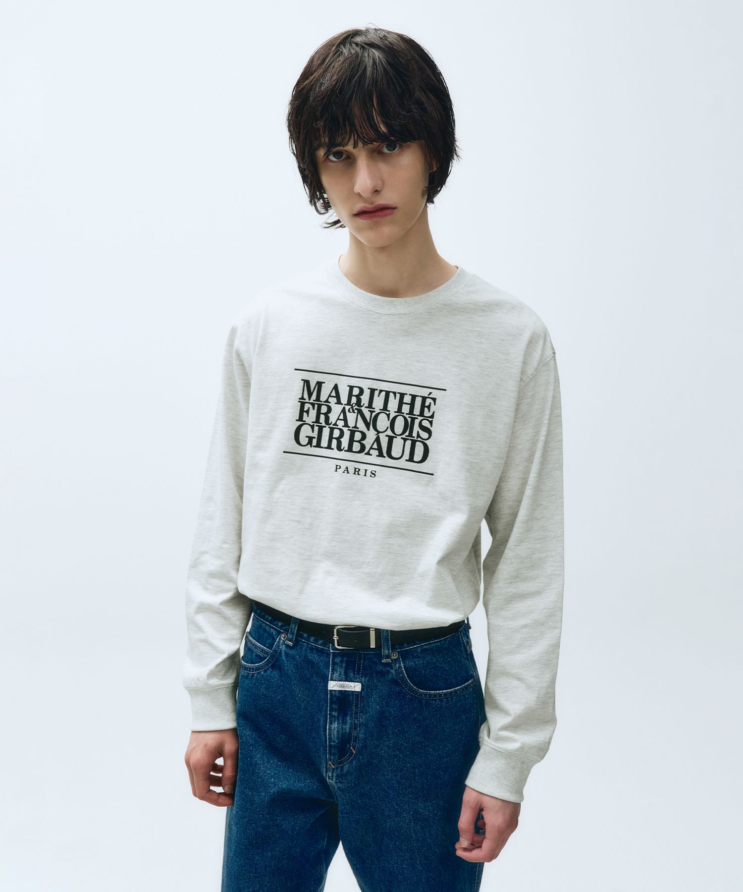 さらに100円引き◆MARITHE◆CLASSIC LOGO LONG SLEEVE MUSINSA | MARITHÉ CLASSIC LOGO LONG SLEEVE light heather gray
