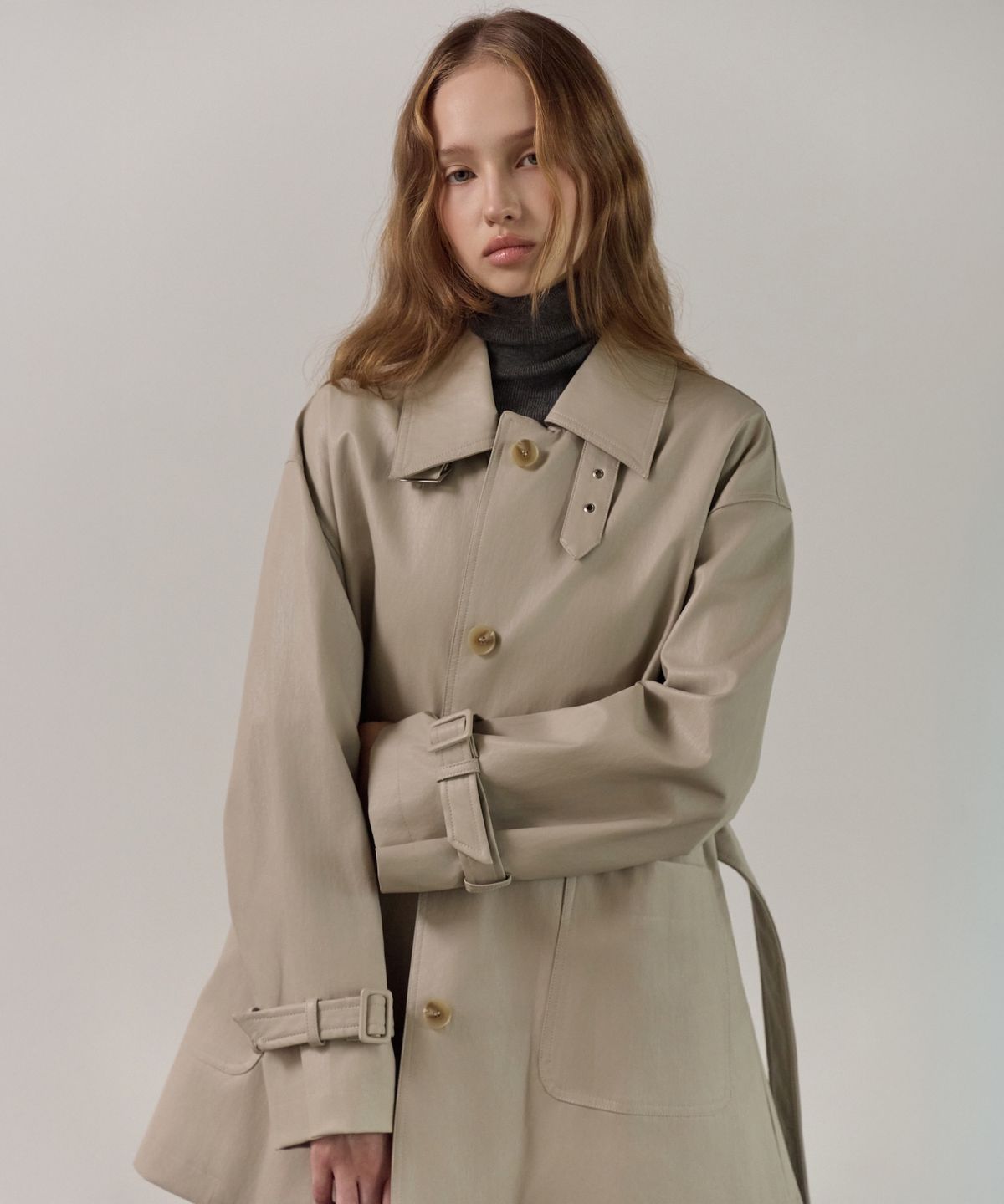 엘리오티(ELLIOTI) Leather Trench Coat_3Color