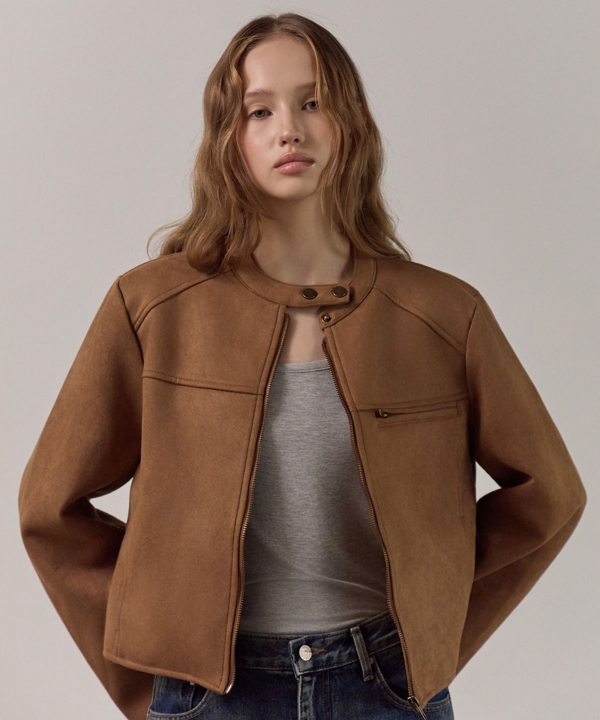 엘리오티(ELLIOTI) Suede Zip-up Jacket_3Color