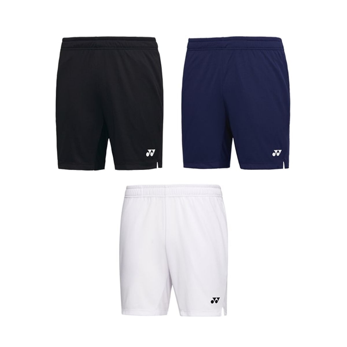요넥스(YONEX) 241PH001M 블랙/화이트/미드나이트 남성용 하단 트임 4부 반바지