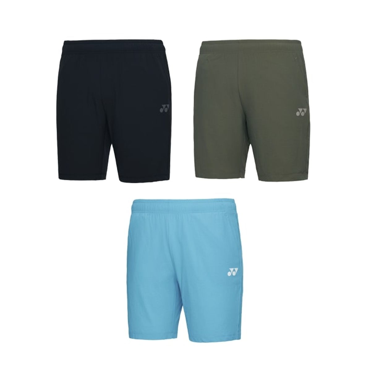요넥스(YONEX) 241PH009U 블랙/카키/아쿠아 공용 컴포트 5부 우븐 반바지