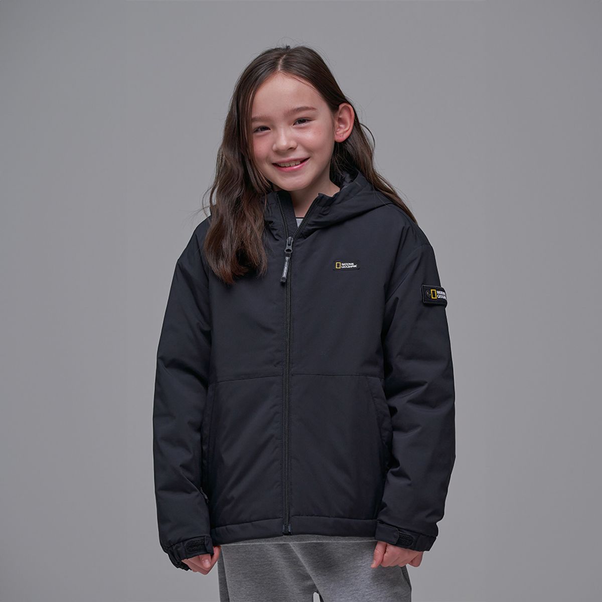 내셔널지오그래픽 키즈(NATIONAL GEOGRAPHIC KIDS) K241UPD920 베이직 패딩 점퍼 CARBONBLACK