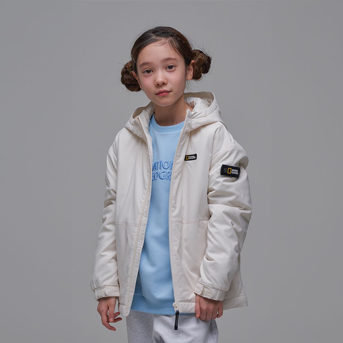 내셔널지오그래픽 키즈(NATIONAL GEOGRAPHIC KIDS) K241UPD920 베이직 패딩 점퍼 IVORY