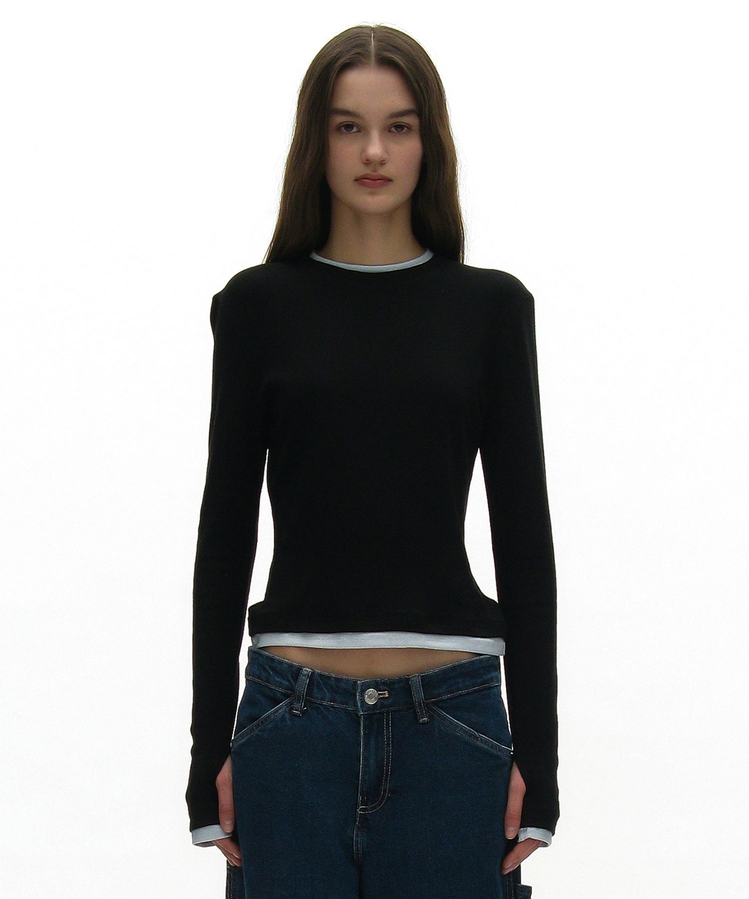 【PARTIMENTO】PW DOUBLE LAYERED LONG SLEEVE TEE 8af351c46d8425a62761825fa6f382