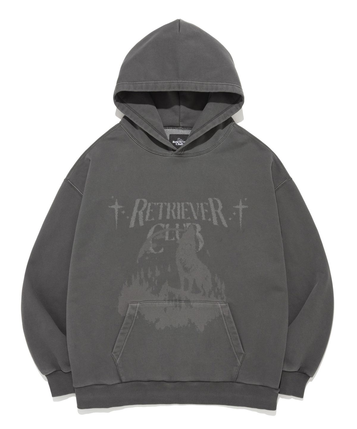 리트리버클럽(RETRIEVER CLUB) WITH THE MOON HOODIE [PIGMENT BLACK]