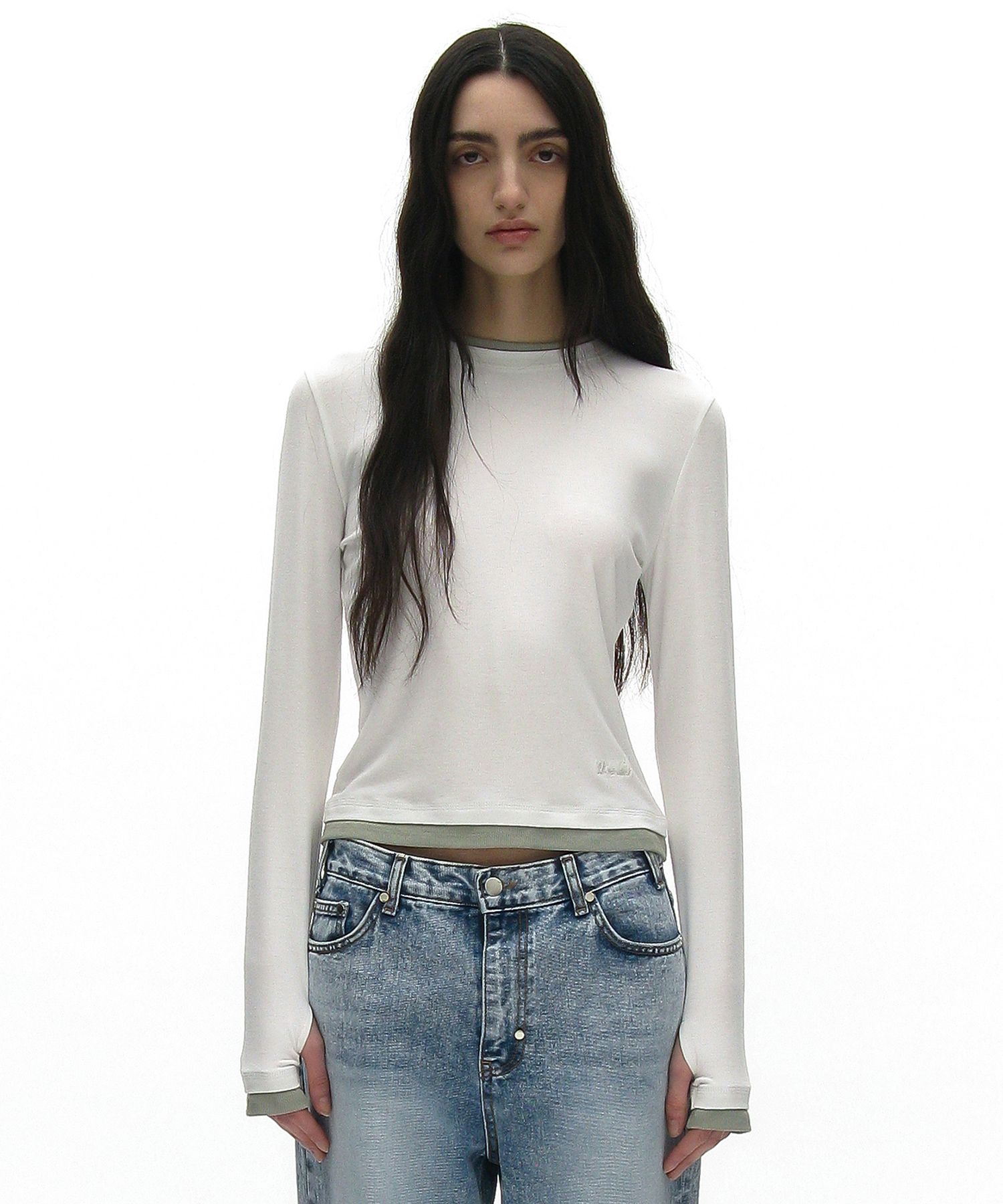 【PARTIMENTO】PW DOUBLE LAYERED LONG SLEEVE TEE fa0a5a829da6f128c3cb2123e9ae08