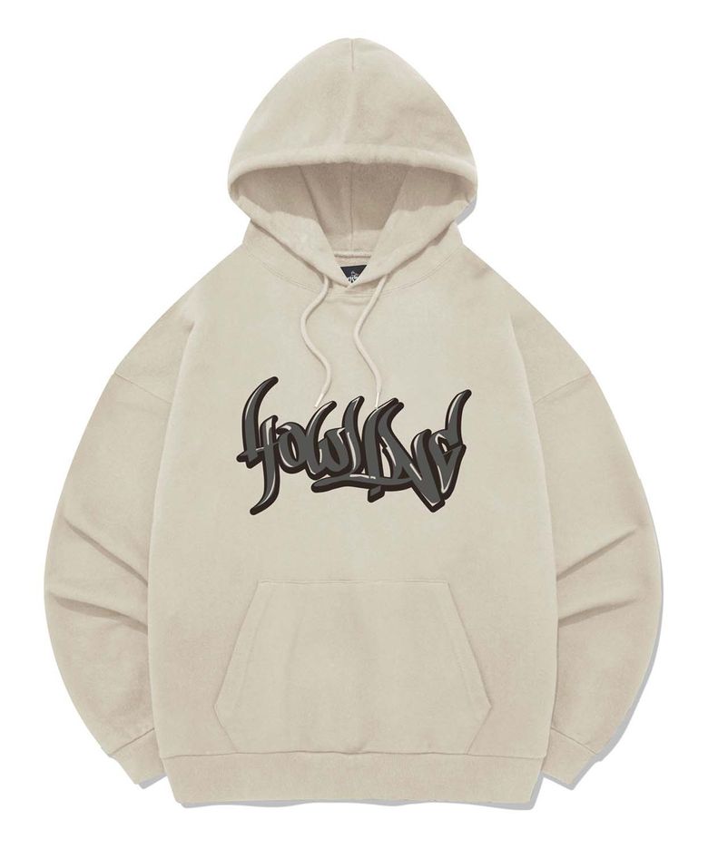 GRAFFITI HOWLING HOODIE [IVORY]